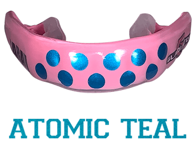 Metallic Teal mouthguard logo