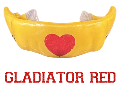 metallic red mouthguard logo
